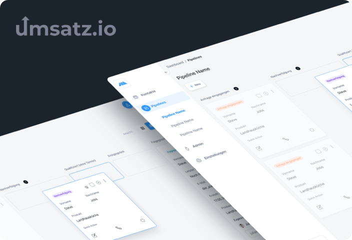 New UX and UI for the CRM software umsatz.io