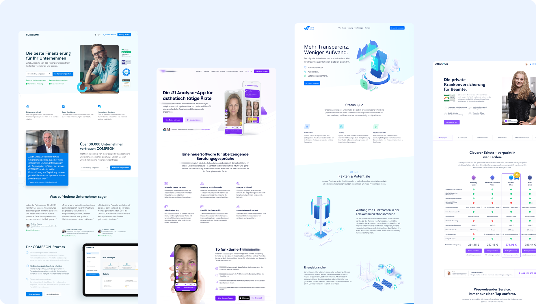 Examples of landing page designs